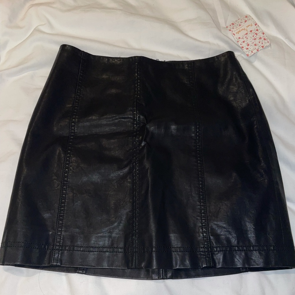 Black leather skirt